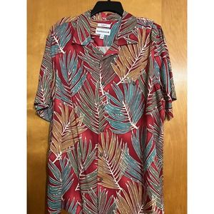Saddlebred Hawaiian Red Shirt Palm Branches Resort Multi Color Surfing Men's XL